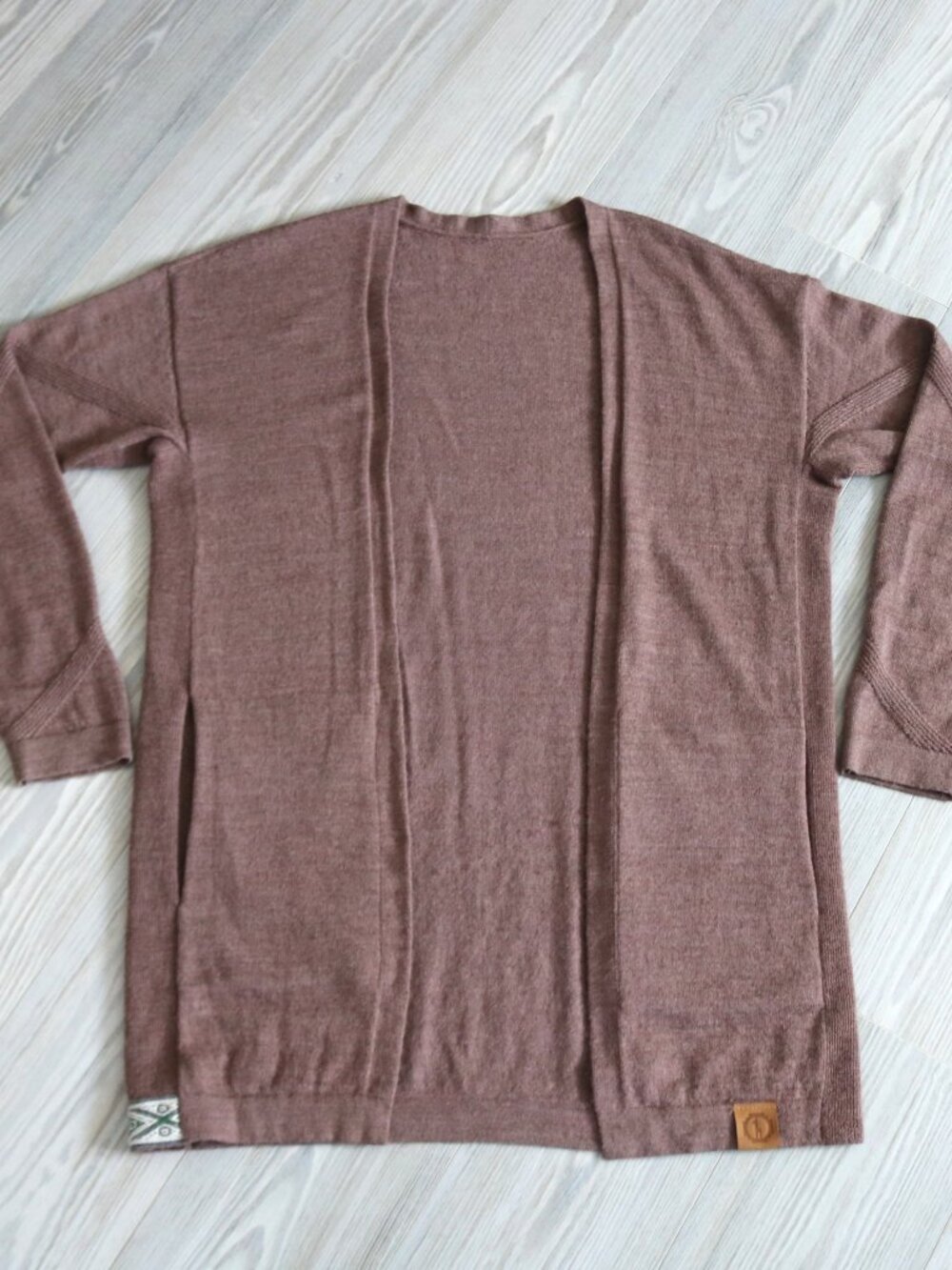 PAKA Alpaca Open-Front Cardigan Women's L Rose Handmade Luxury Soft Lagenlook